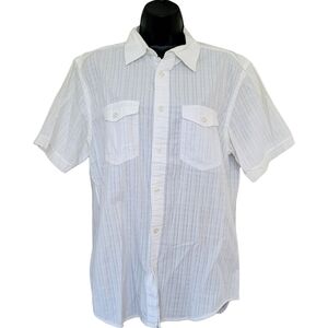 ❤️Banana Republic White Striped Men's Shirt☆